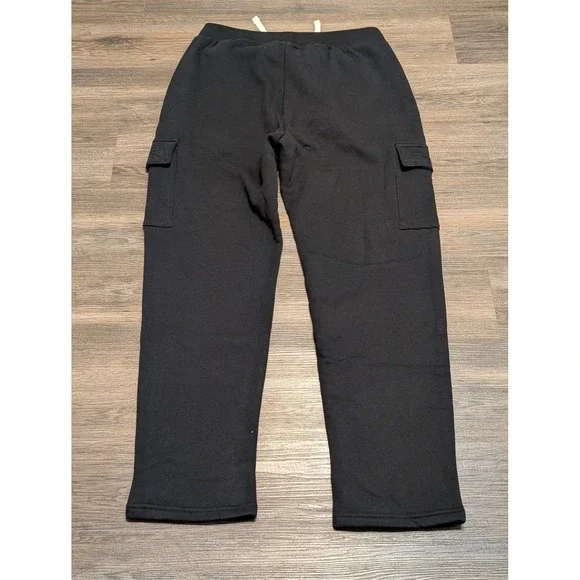 American Giant Mens Black Cargo Sweatpants Fleece Relaxed Fit Made in USA Large - Picture 3 of 5